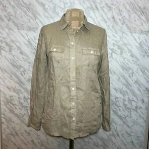 Club Monaco Button down  Shirt Tan Size Small
